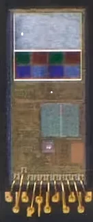 behind-OLED ALS 센서 실물 다이 단면 사진