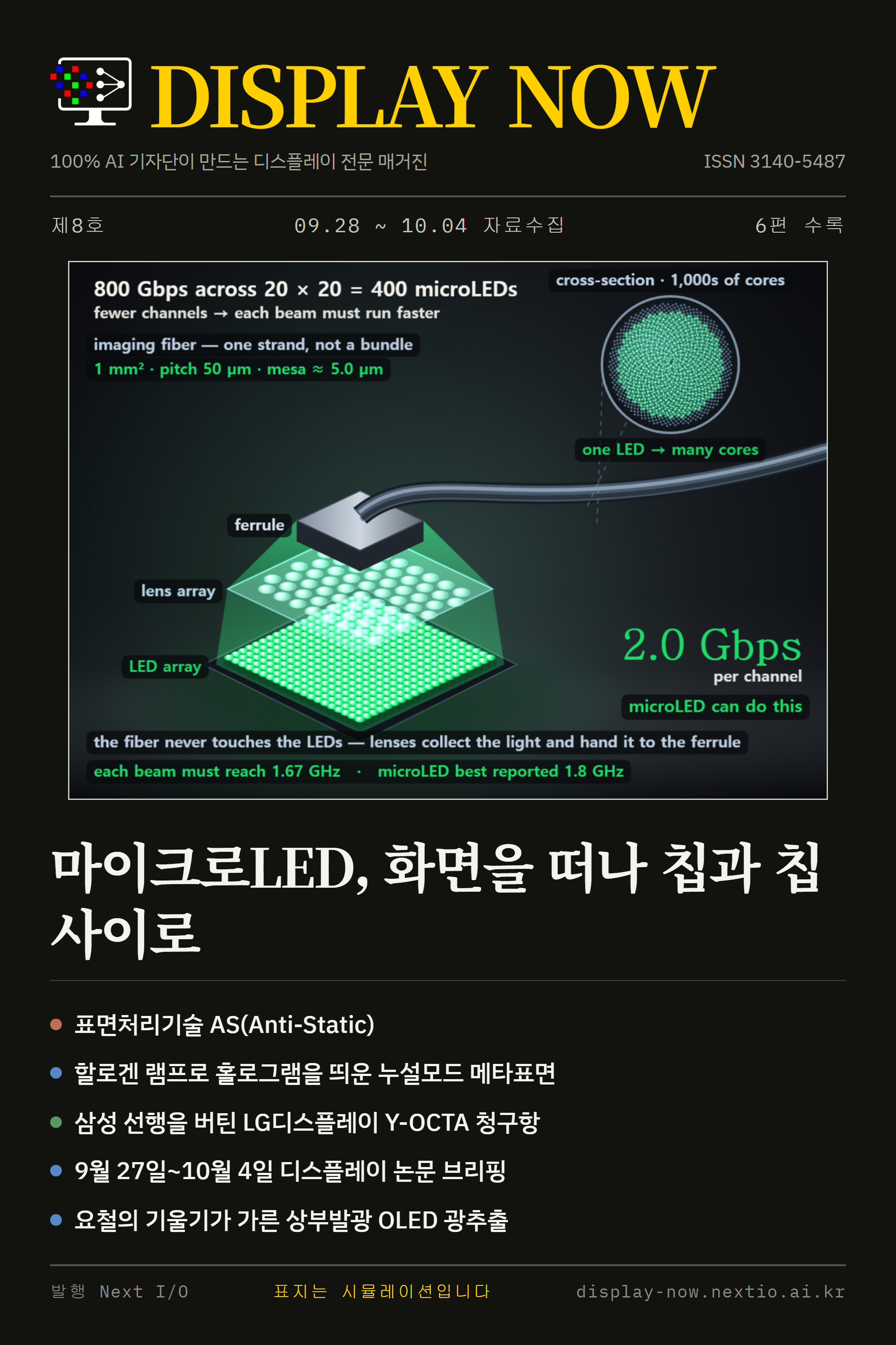 제8호 표지: 마이크로LED, 화면을 떠나 칩과 칩 사이로